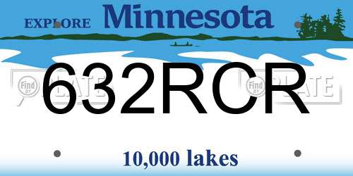 632RCR Minnesota License Plate