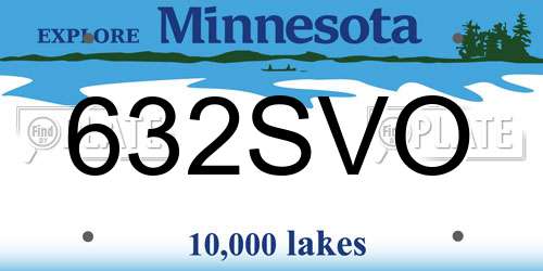 632SVO Minnesota License Plate