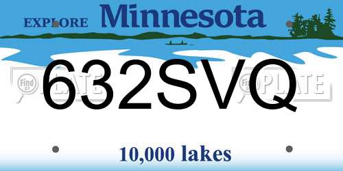 632SVQ Minnesota License Plate