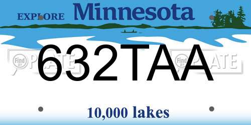 632TAA Minnesota License Plate