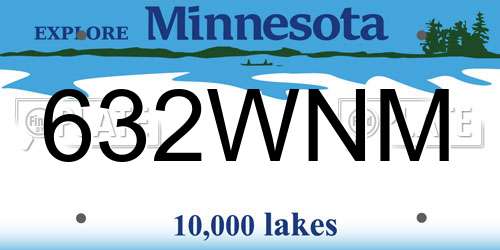 632WNM Minnesota License Plate