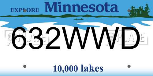 632WWD Minnesota License Plate