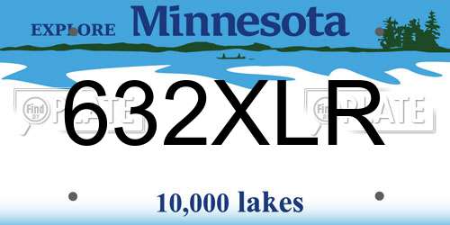 632XLR Minnesota License Plate