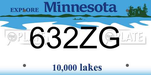 632ZG Minnesota License Plate