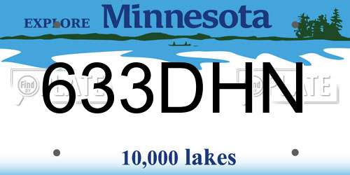 633DHN Minnesota License Plate