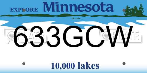 633GCW Minnesota License Plate