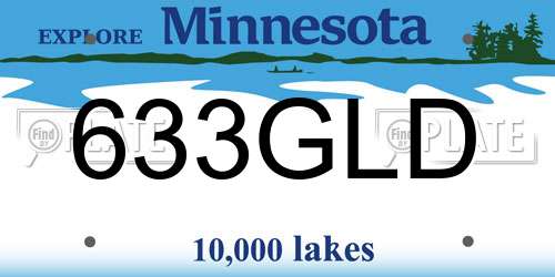 633GLD Minnesota License Plate