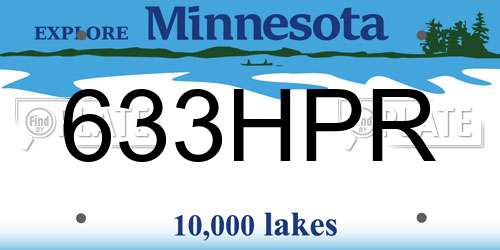 633HPR Minnesota License Plate