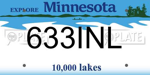 633INL Minnesota License Plate