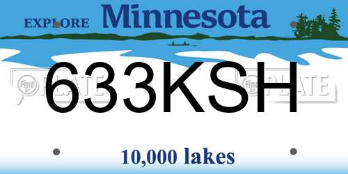 633KSH Minnesota License Plate