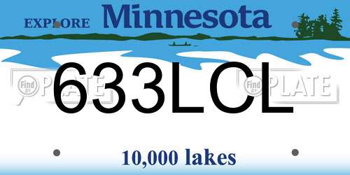 633LCL Minnesota License Plate