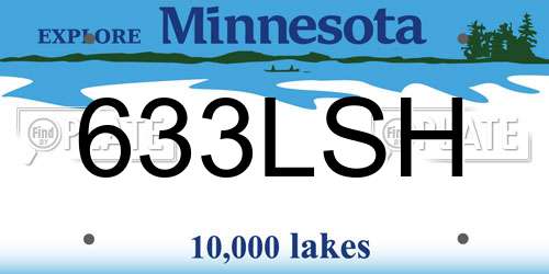 633LSH Minnesota License Plate