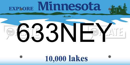 633NEY Minnesota License Plate