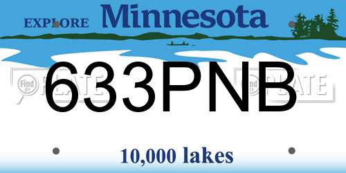 633PNB Minnesota License Plate