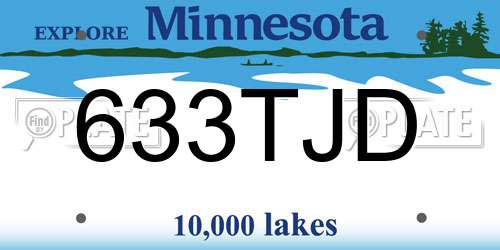 633TJD Minnesota License Plate