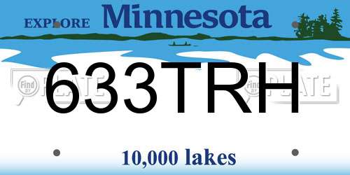 633TRH Minnesota License Plate