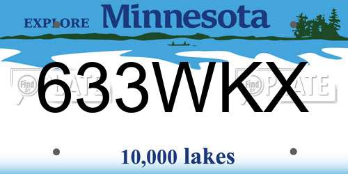 633WKX Minnesota License Plate
