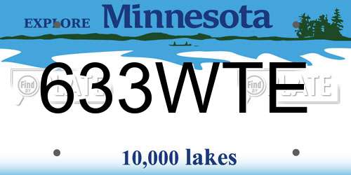 633WTE Minnesota License Plate