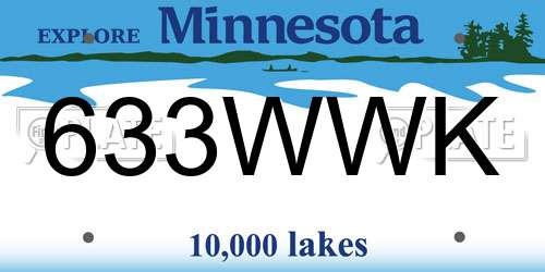 633WWK Minnesota License Plate