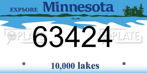 63424 Minnesota License Plate