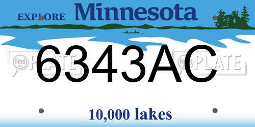 6343AC Minnesota License Plate