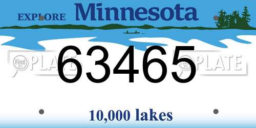 63465 Minnesota License Plate