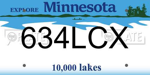 634LCX Minnesota License Plate