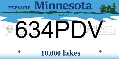 634PDV Minnesota License Plate