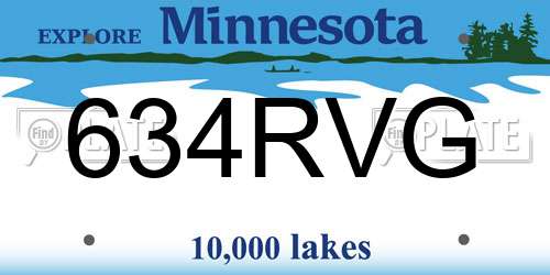 634RVG Minnesota License Plate