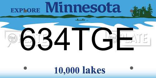 634TGE Minnesota License Plate