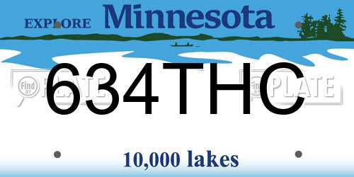 634THC Minnesota License Plate