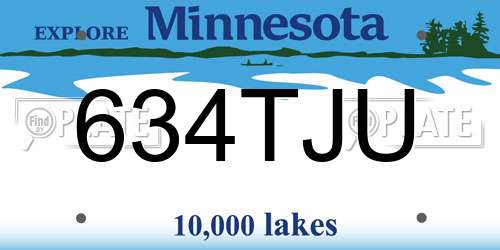 634TJU Minnesota License Plate