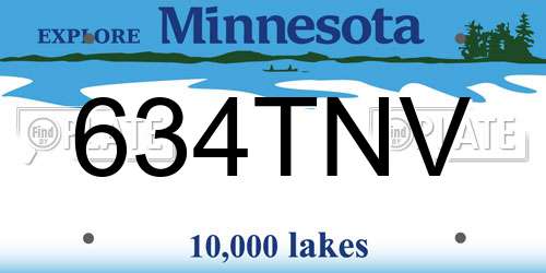 634TNV Minnesota License Plate
