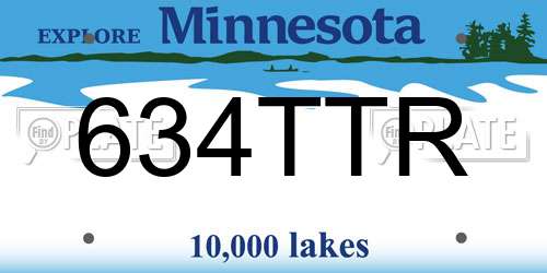 634TTR Minnesota License Plate