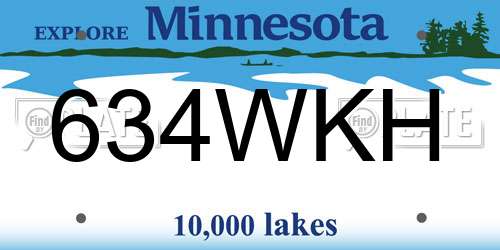 634WKH Minnesota License Plate