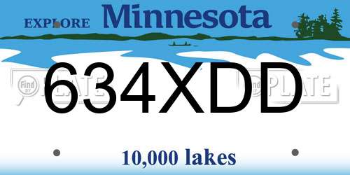 634XDD Minnesota License Plate