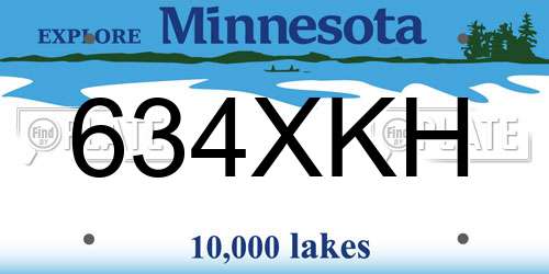 634XKH Minnesota License Plate