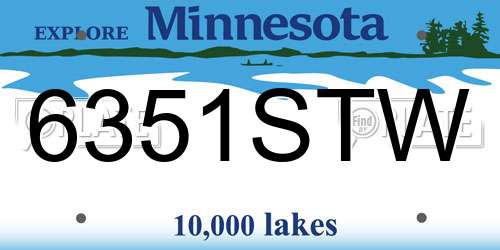 6351STW Minnesota License Plate