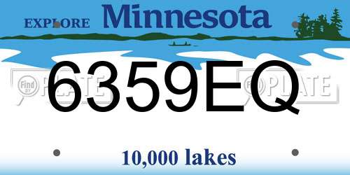 6359EQ Minnesota License Plate