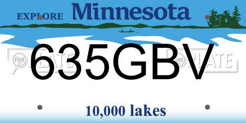 635GBV Minnesota License Plate