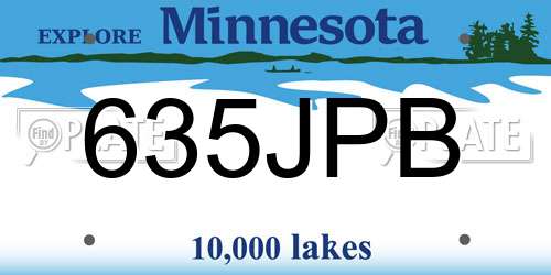 635JPB Minnesota License Plate