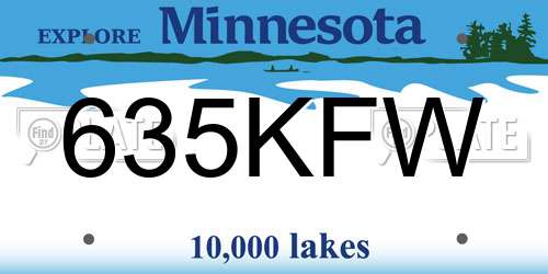 635KFW Minnesota License Plate