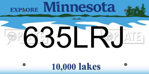 635LRJ Minnesota License Plate