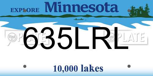 635LRL Minnesota License Plate