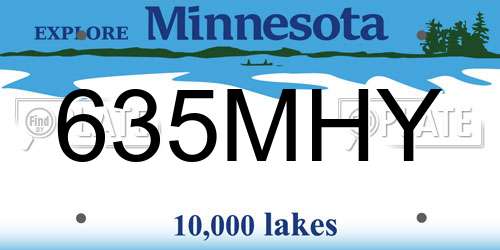 635MHY Minnesota License Plate