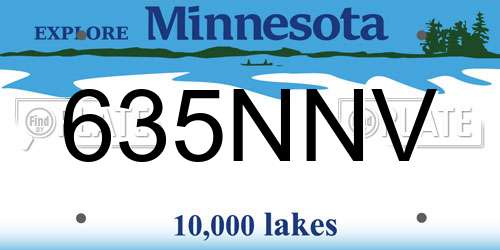 635NNV Minnesota License Plate
