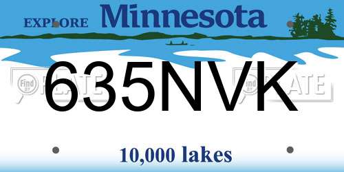 635NVK Minnesota License Plate