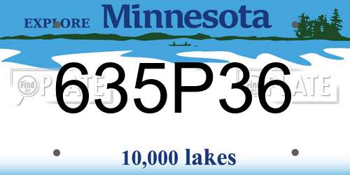 635P36 Minnesota License Plate