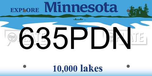 635PDN Minnesota License Plate