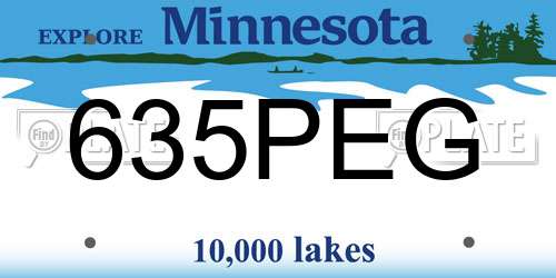 635PEG Minnesota License Plate